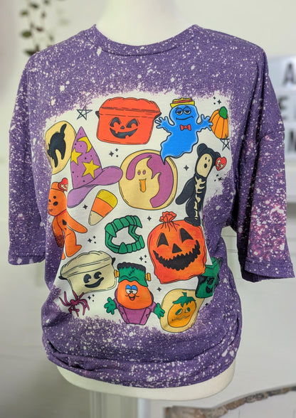 90s Kids Halloween Bleached Tee | Beanie Baby Throwback Haunted Shirt