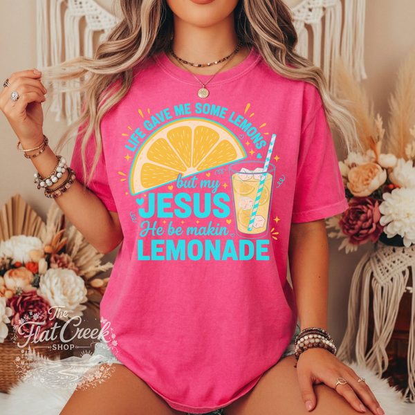 Life Gave Me Lemons But My Jesus Made Lemonade Shirt | Christian Graphic Tee | Cute Faith Based T-Shirt