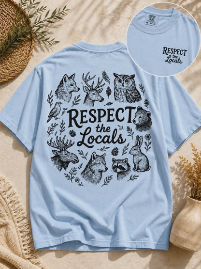 Respect the Locals Graphic Tee | Wildlife Front & Back Design | Comfort Colors | The Flat Creek Shop
