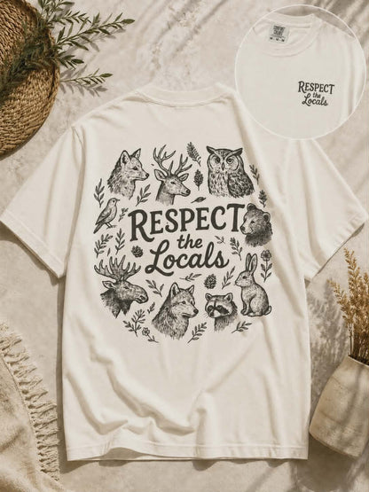 Respect the Locals Graphic Tee | Wildlife Front & Back Design | Comfort Colors | The Flat Creek Shop