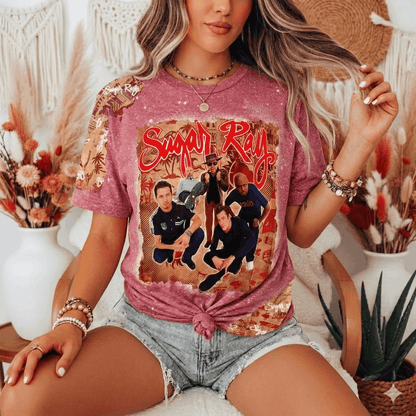 90s Nostalgic Boy Band Bleached Tee | Retro Music Shirt for WomenSThe Flat Creek Shop LLC