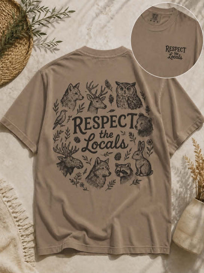 Respect the Locals Graphic Tee | Wildlife Front & Back Design | Comfort Colors | The Flat Creek Shop