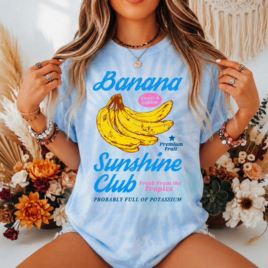 Banana Sunshine Club Tie-Dye Graphic Tee