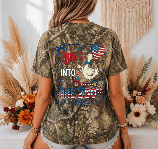 Riding Into The 250th | Patriotic Duck Camo Tee