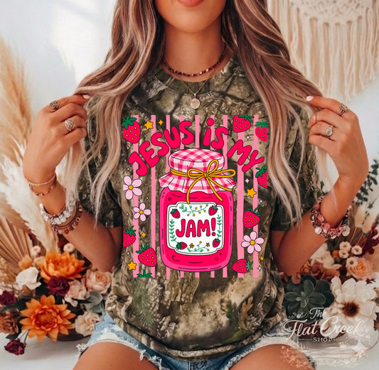 Jesus Is My Jam Camo Graphic Tee