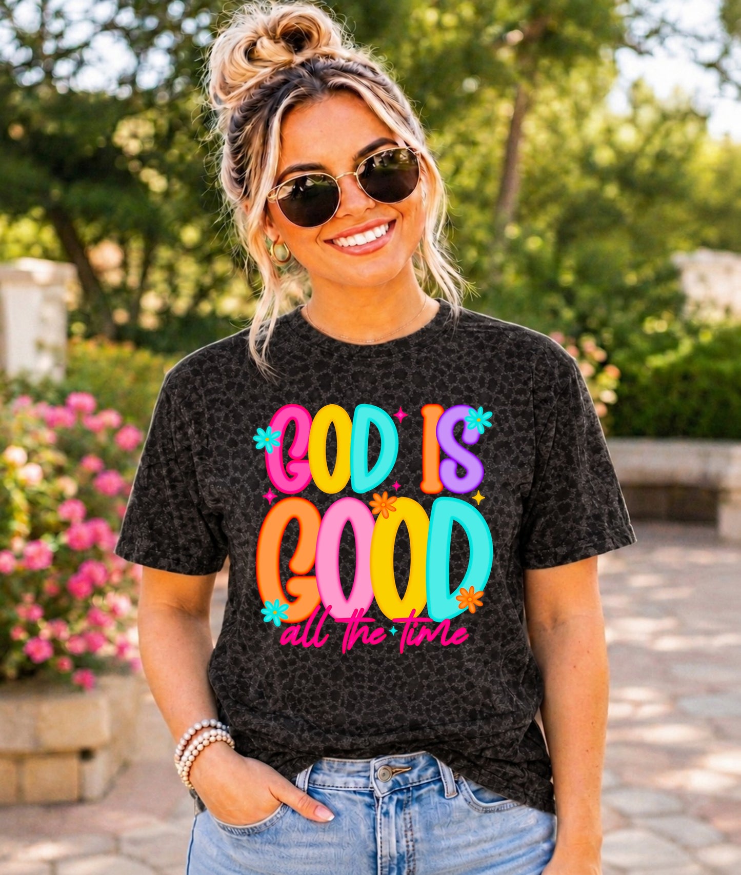 God Is Good All The Time Leopard Graphic Tee