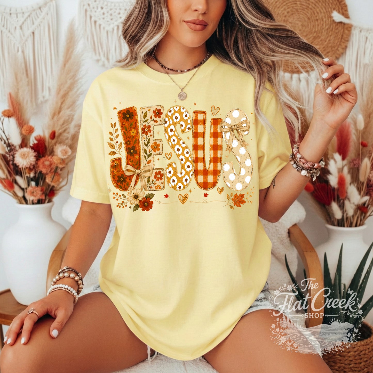 Jesus Fall Floral Graphic Tee