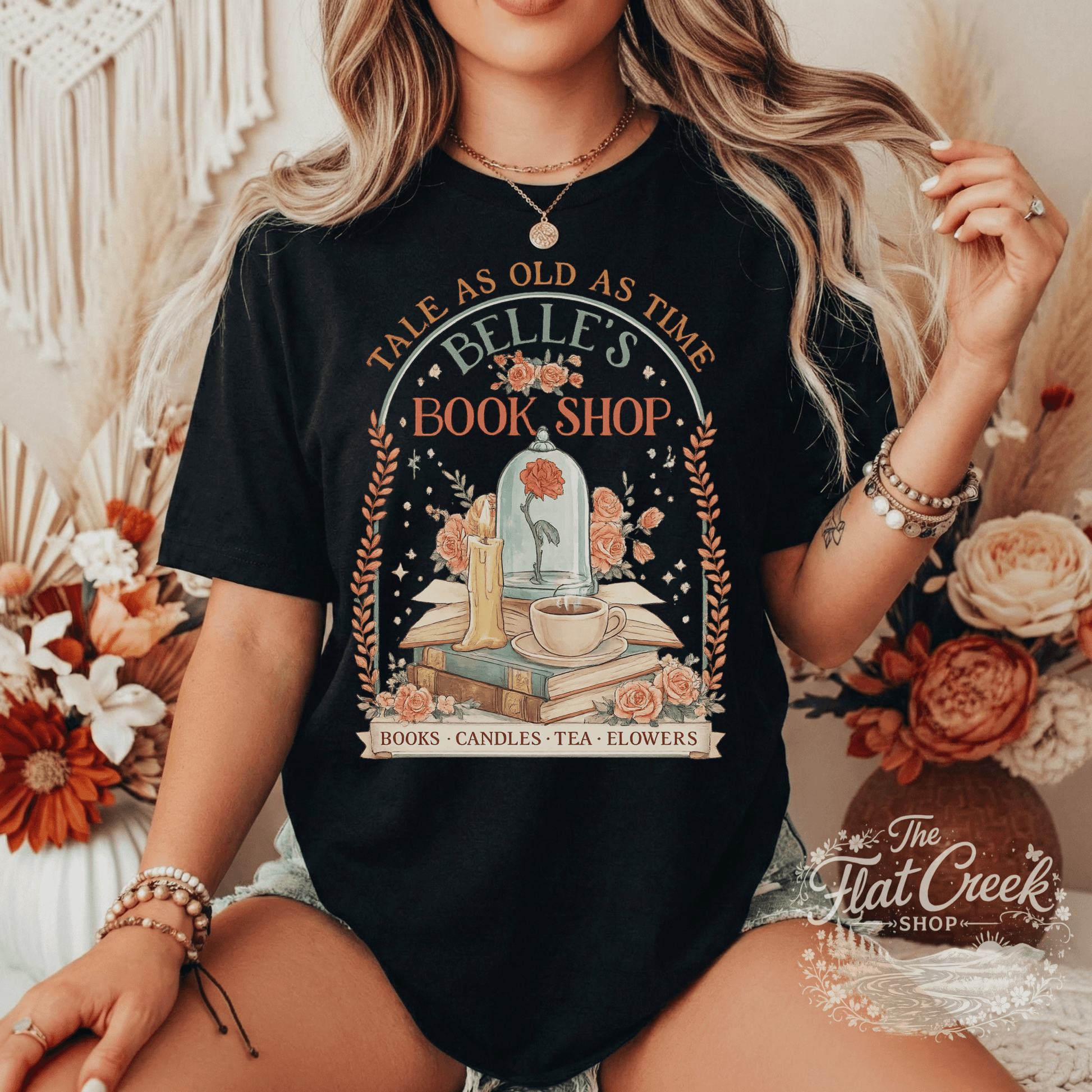 Belle Book Shop Tale As Old As Time Comfort Colors TeeSThe Flat Creek Shop LLC