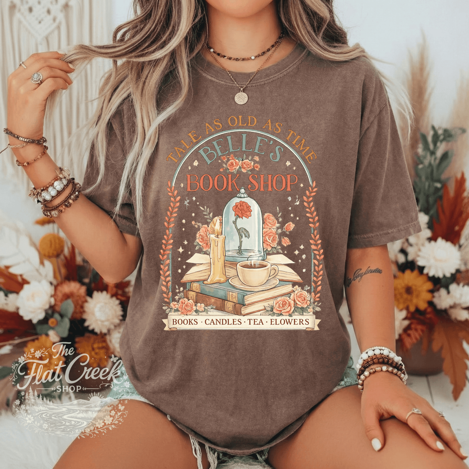 Belle Book Shop Tale As Old As Time Comfort Colors TeeSThe Flat Creek Shop LLC