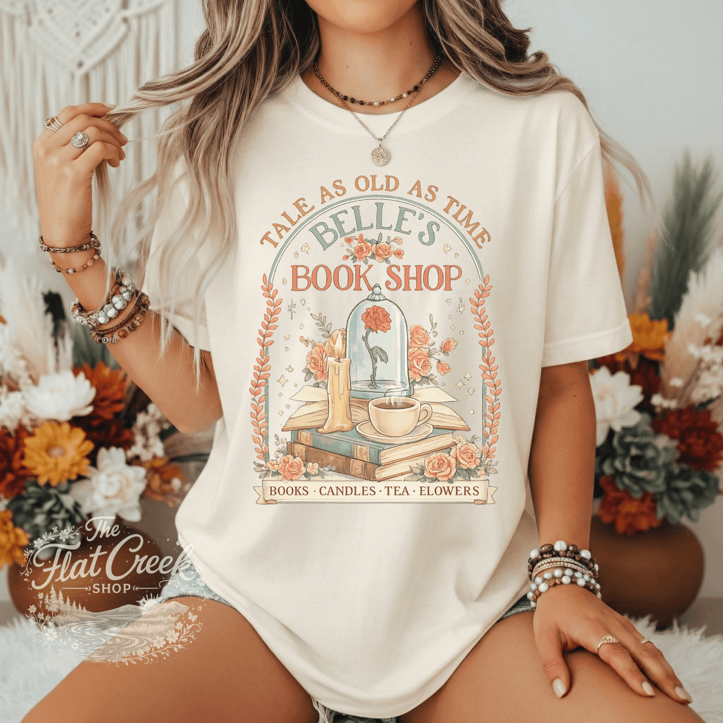 Belle Book Shop Tale As Old As Time Comfort Colors TeeSThe Flat Creek Shop LLC