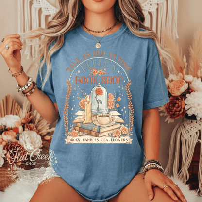 Belle Book Shop Tale As Old As Time Comfort Colors TeeSThe Flat Creek Shop LLC
