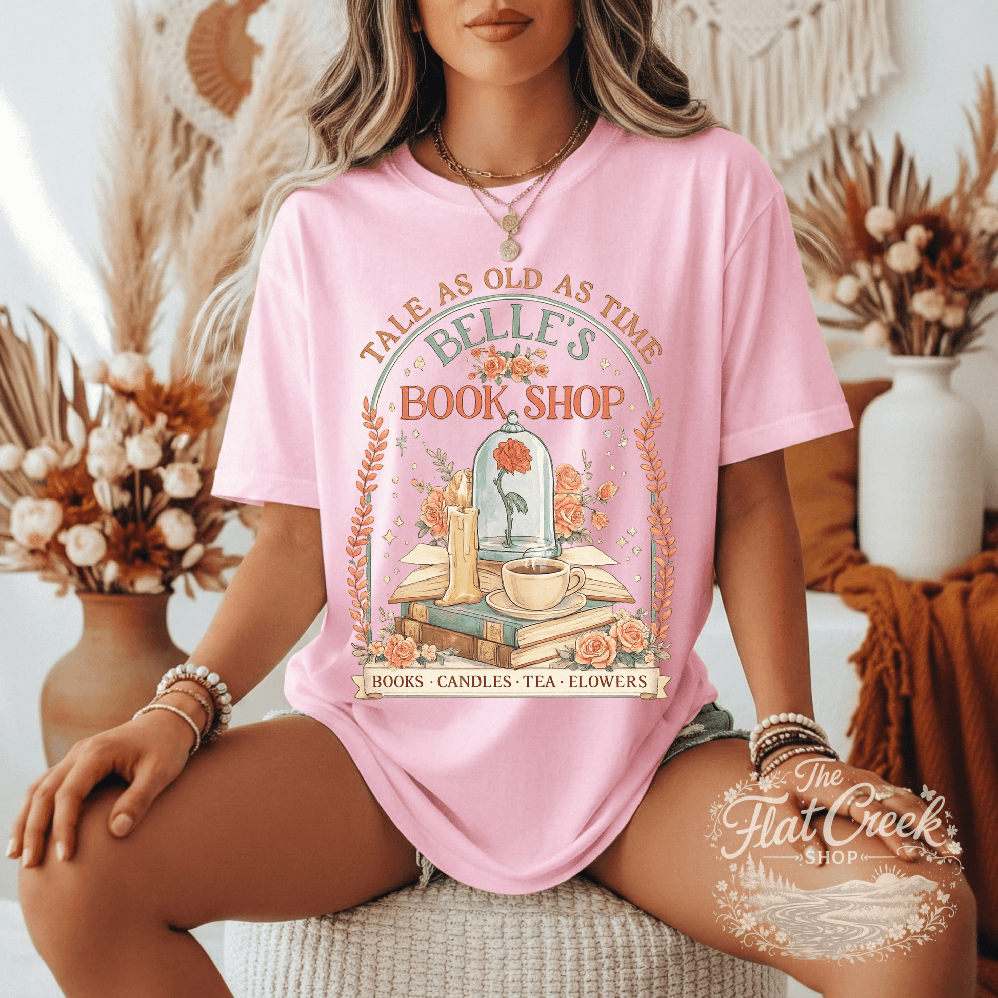 Belle Book Shop Tale As Old As Time Comfort Colors TeeSThe Flat Creek Shop LLC