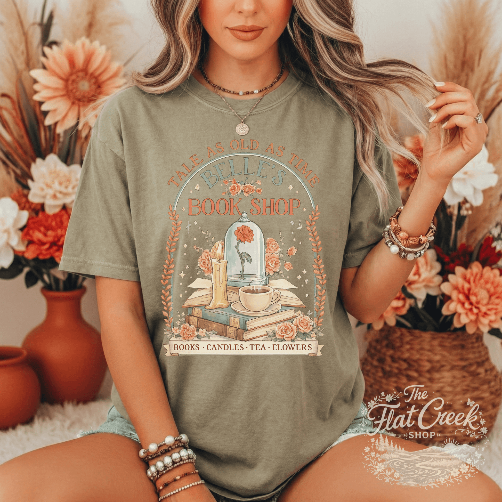 Belle Book Shop Tale As Old As Time Comfort Colors TeeSThe Flat Creek Shop LLC
