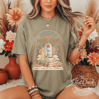 Belle Book Shop Tale As Old As Time Comfort Colors TeeSThe Flat Creek Shop LLC