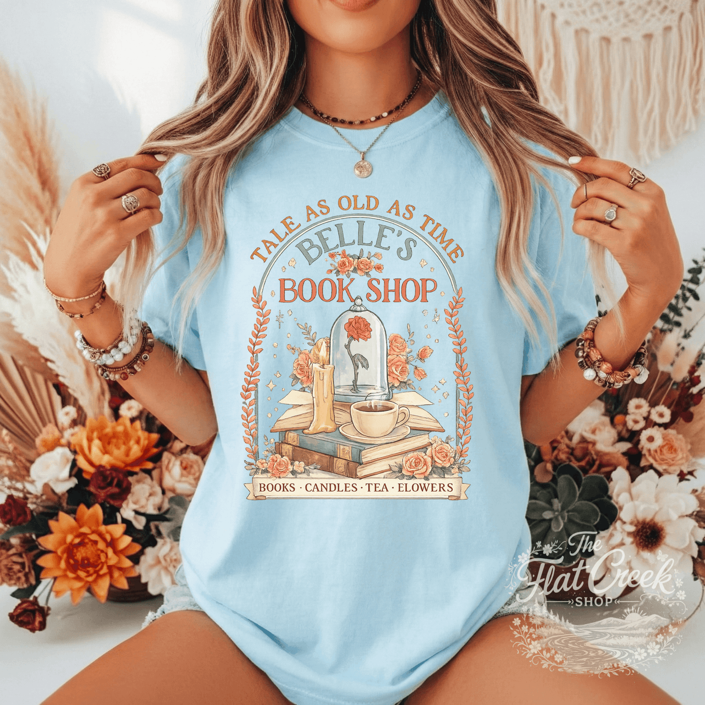 Belle Book Shop Tale As Old As Time Comfort Colors TeeSThe Flat Creek Shop LLC