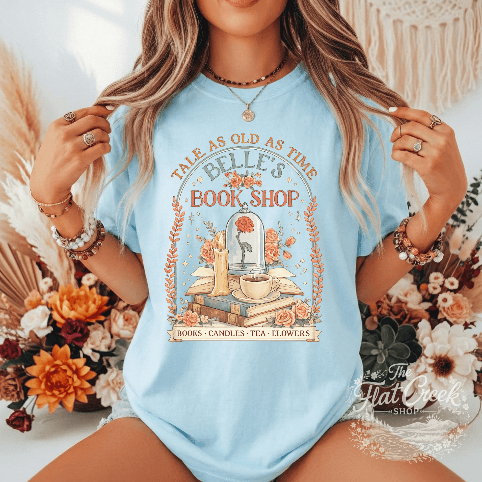 Belle Book Shop Tale As Old As Time Comfort Colors TeeSThe Flat Creek Shop LLC