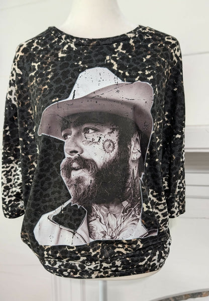 Post Malone Bleached Leopard Graphic Tee