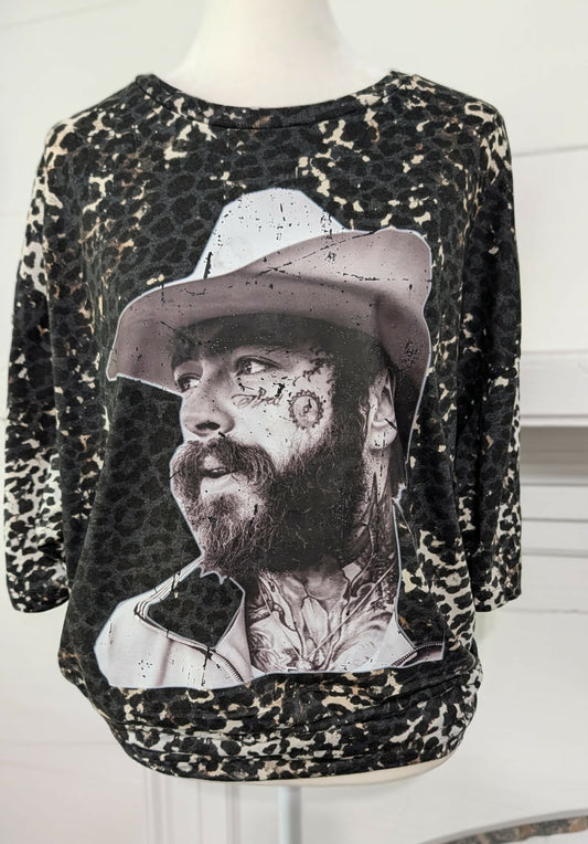 Post Malone Bleached Leopard Graphic Tee