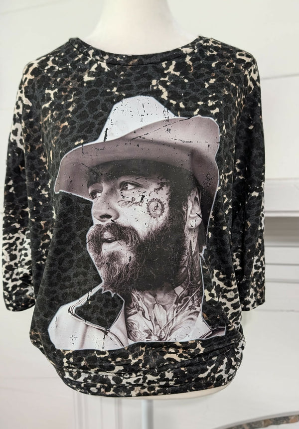 Post Malone Bleached Leopard Graphic Tee