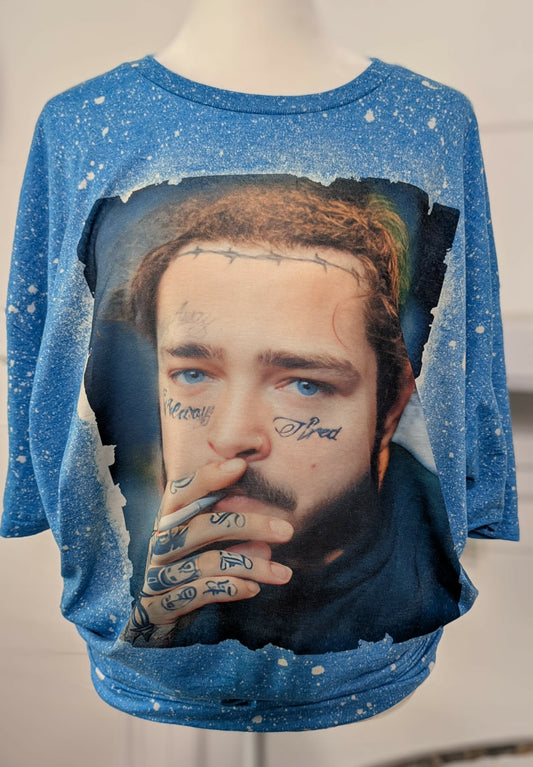 Post Malone Hand-Bleached Graphic Tee | Fan Shirt