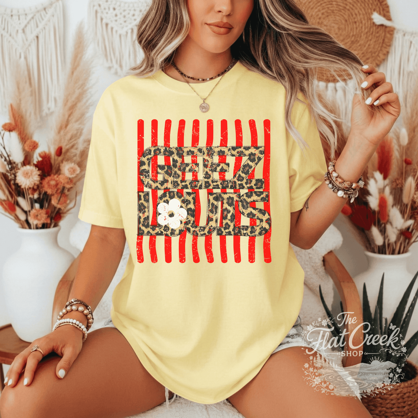 Geez Louis Shirt | Funny Sassy Graphic Tee | Leopard Print Tee | Comfort Colors Style (Copy)SThe Flat Creek Shop LLC