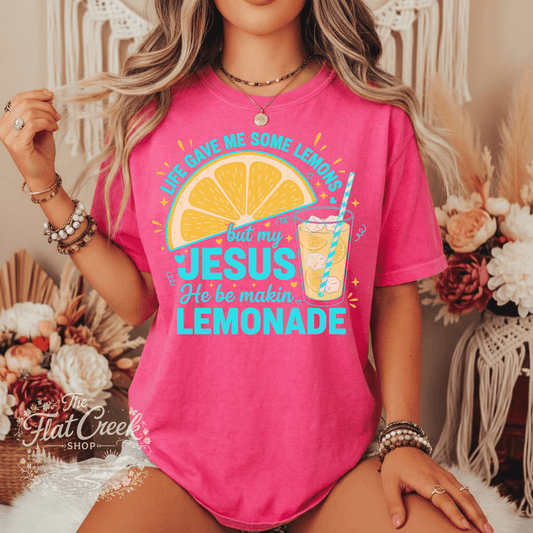 Life Gave Me Lemons But My Jesus Made Lemonade Shirt | Christian Graphic Tee | Cute Faith Based T-ShirtSThe Flat Creek Shop LLC