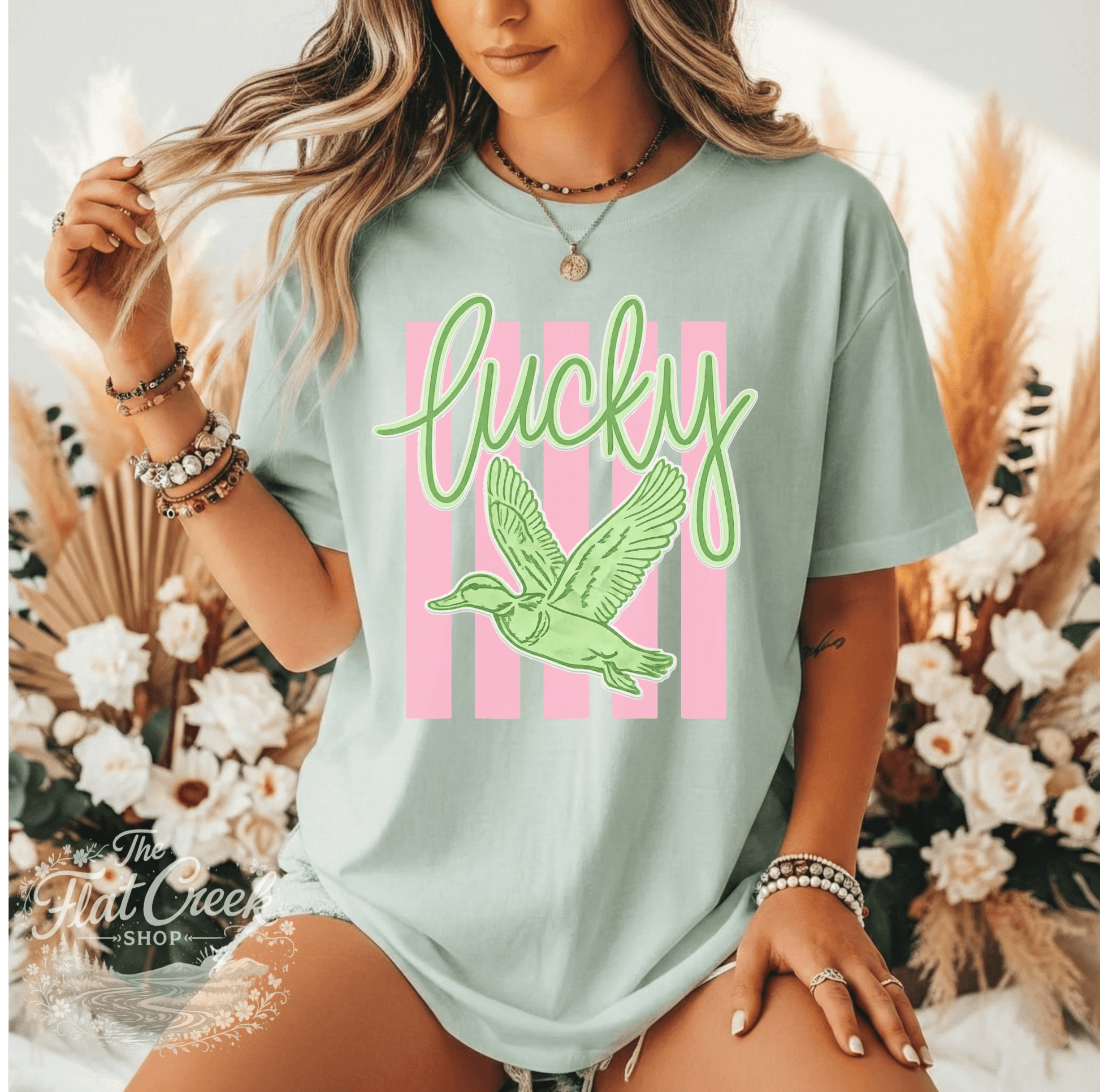 Lucky Duck Graphic Tee | Funny Southern Shirt | Comfort Colors Style | The Flat Creek ShopSThe Flat Creek Shop LLC