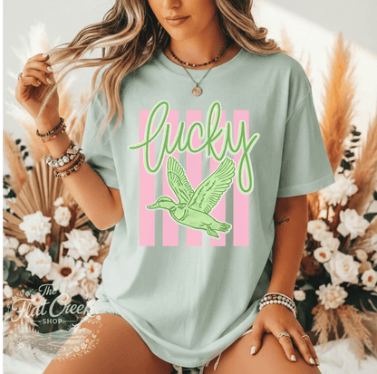 Lucky Duck Graphic Tee | Funny Southern Shirt | Comfort Colors Style | The Flat Creek ShopSThe Flat Creek Shop LLC