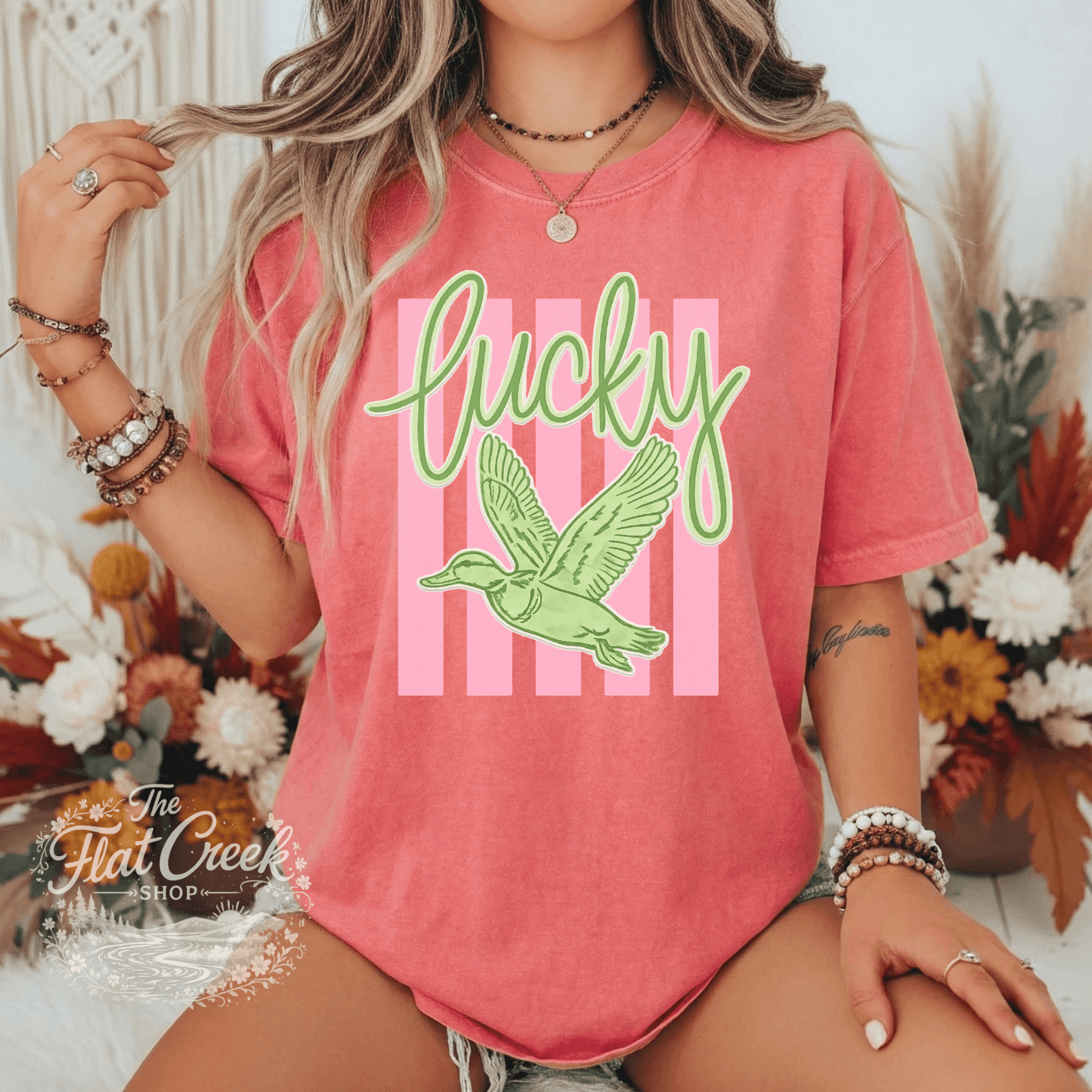 Lucky Duck Graphic Tee | Funny Southern Shirt | Comfort Colors Style | The Flat Creek ShopSThe Flat Creek Shop LLC