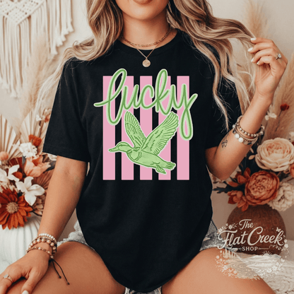 Lucky Duck Graphic Tee | Funny Southern Shirt | Comfort Colors Style | The Flat Creek ShopSThe Flat Creek Shop LLC