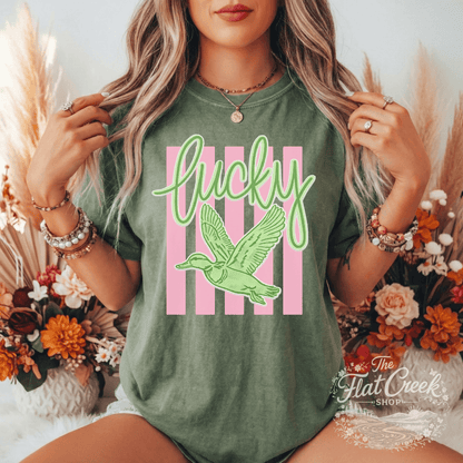 Lucky Duck Graphic Tee | Funny Southern Shirt | Comfort Colors Style | The Flat Creek ShopSThe Flat Creek Shop LLC