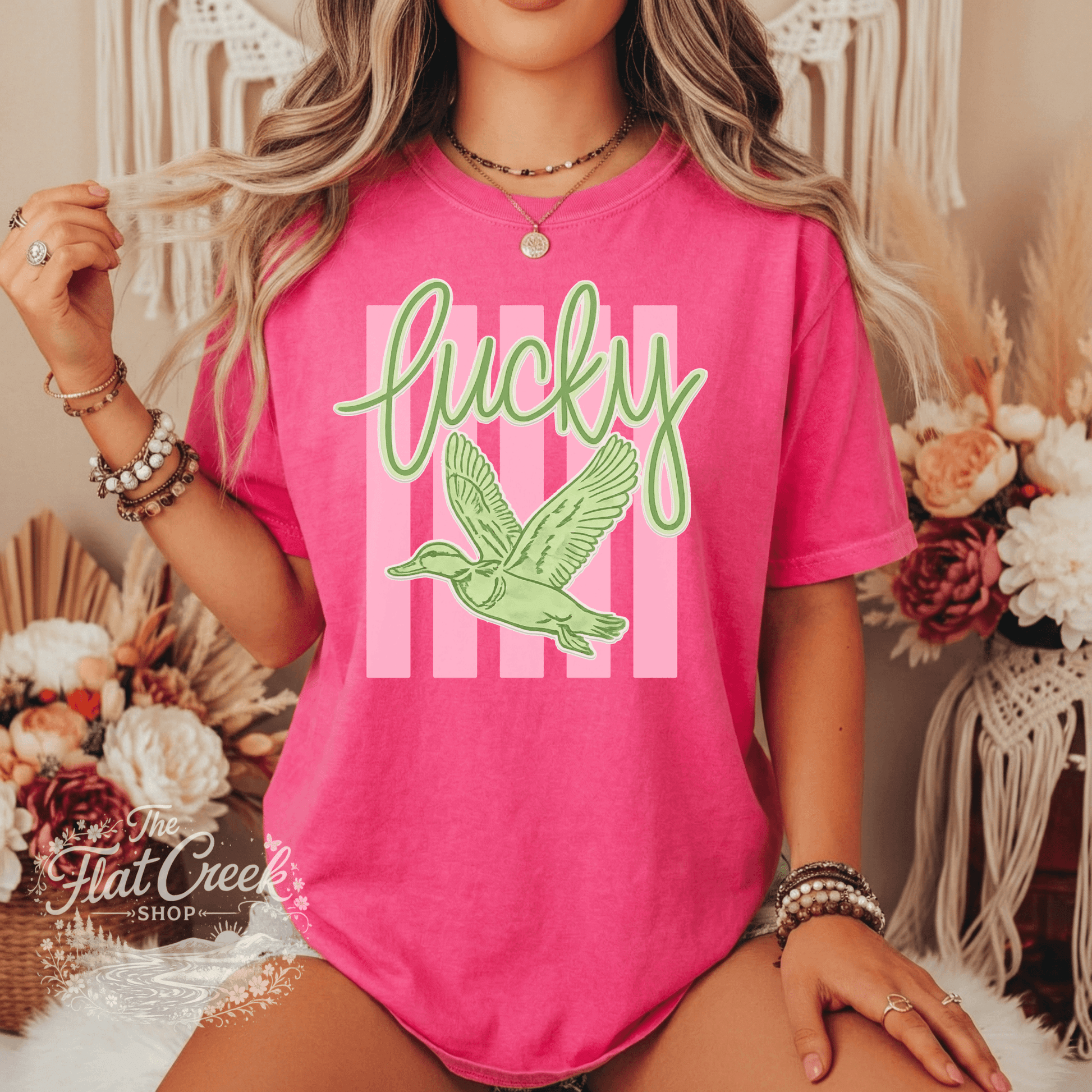 Lucky Duck Graphic Tee | Funny Southern Shirt | Comfort Colors Style | The Flat Creek ShopSThe Flat Creek Shop LLC