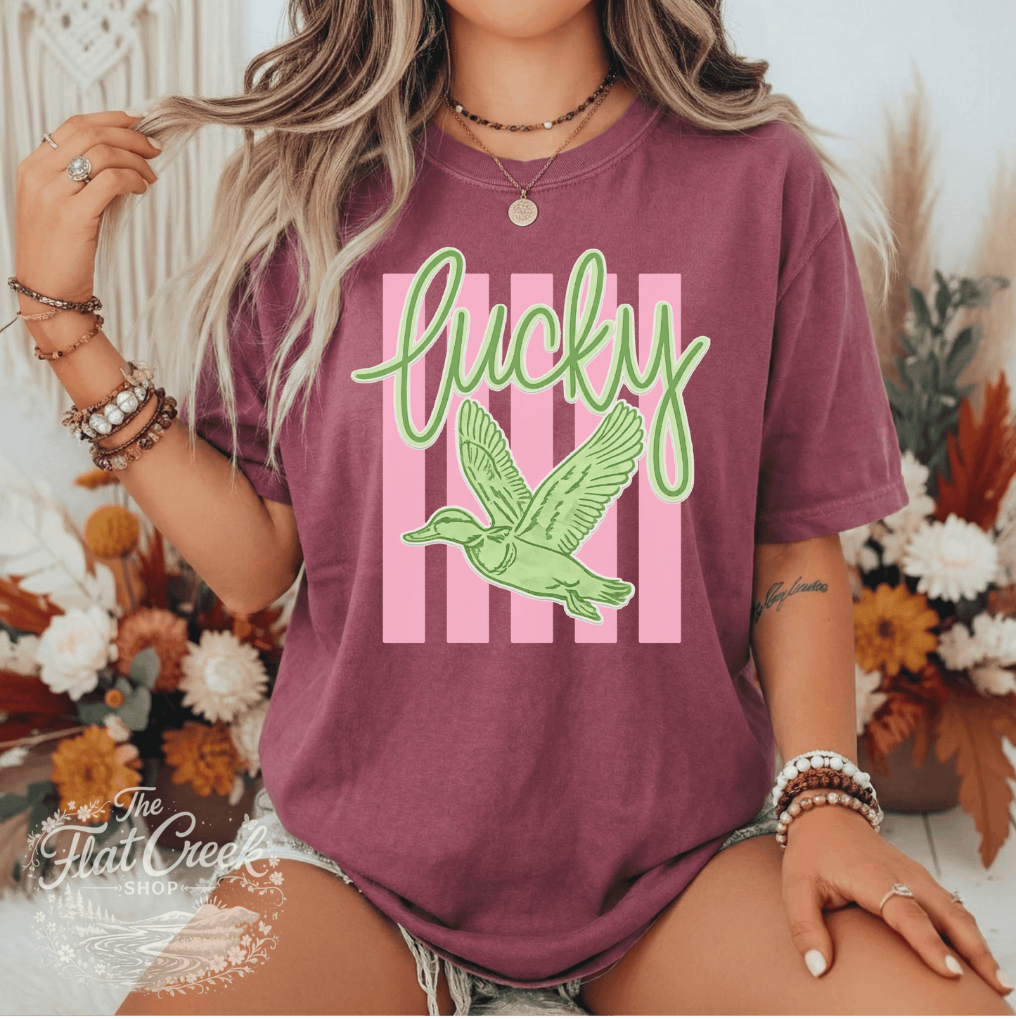 Lucky Duck Graphic Tee | Funny Southern Shirt | Comfort Colors Style | The Flat Creek ShopSThe Flat Creek Shop LLC