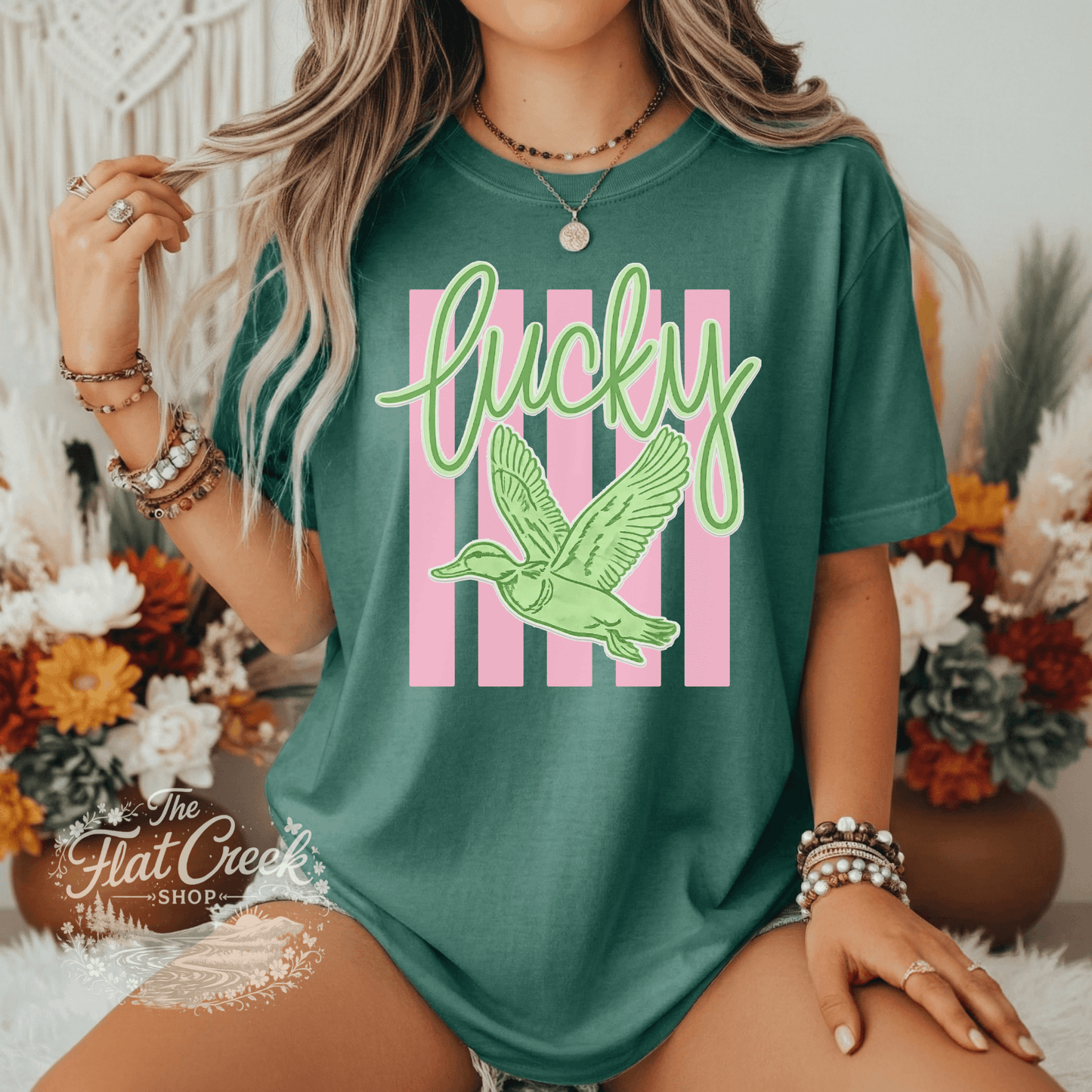 Lucky Duck Graphic Tee | Funny Southern Shirt | Comfort Colors Style | The Flat Creek ShopSThe Flat Creek Shop LLC