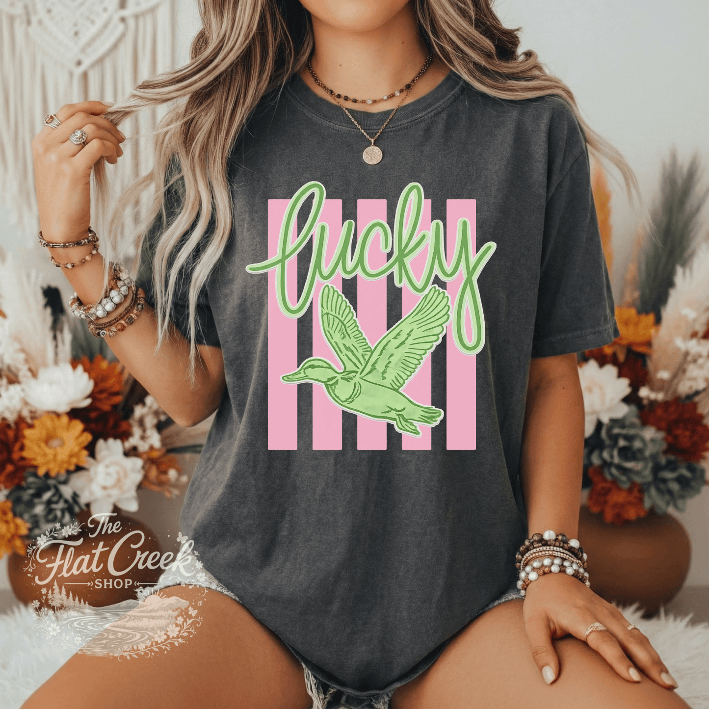 Lucky Duck Graphic Tee | Funny Southern Shirt | Comfort Colors Style | The Flat Creek ShopSThe Flat Creek Shop LLC