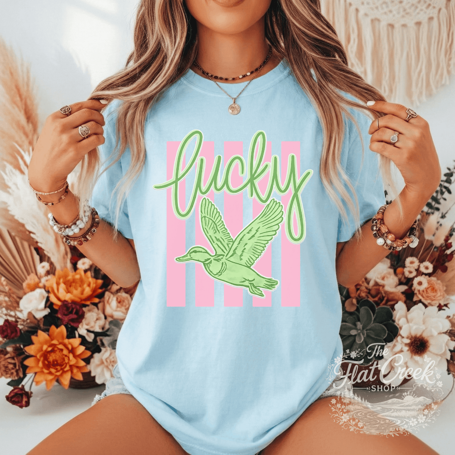 Lucky Duck Graphic Tee | Funny Southern Shirt | Comfort Colors Style | The Flat Creek ShopSThe Flat Creek Shop LLC