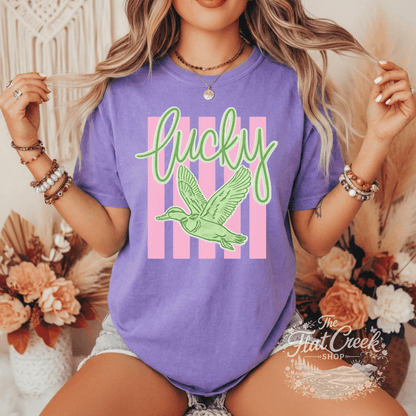 Lucky Duck Graphic Tee | Funny Southern Shirt | Comfort Colors Style | The Flat Creek ShopSThe Flat Creek Shop LLC
