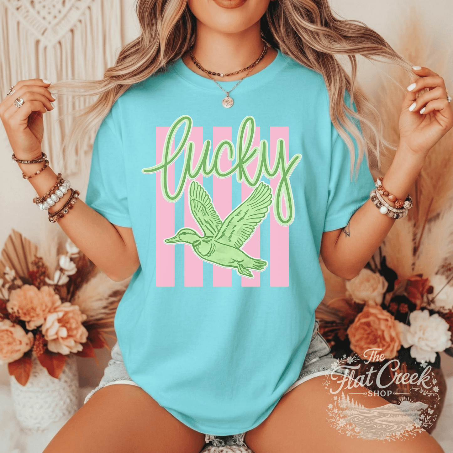 Lucky Duck Graphic Tee | Funny Southern Shirt | Comfort Colors Style | The Flat Creek ShopSThe Flat Creek Shop LLC