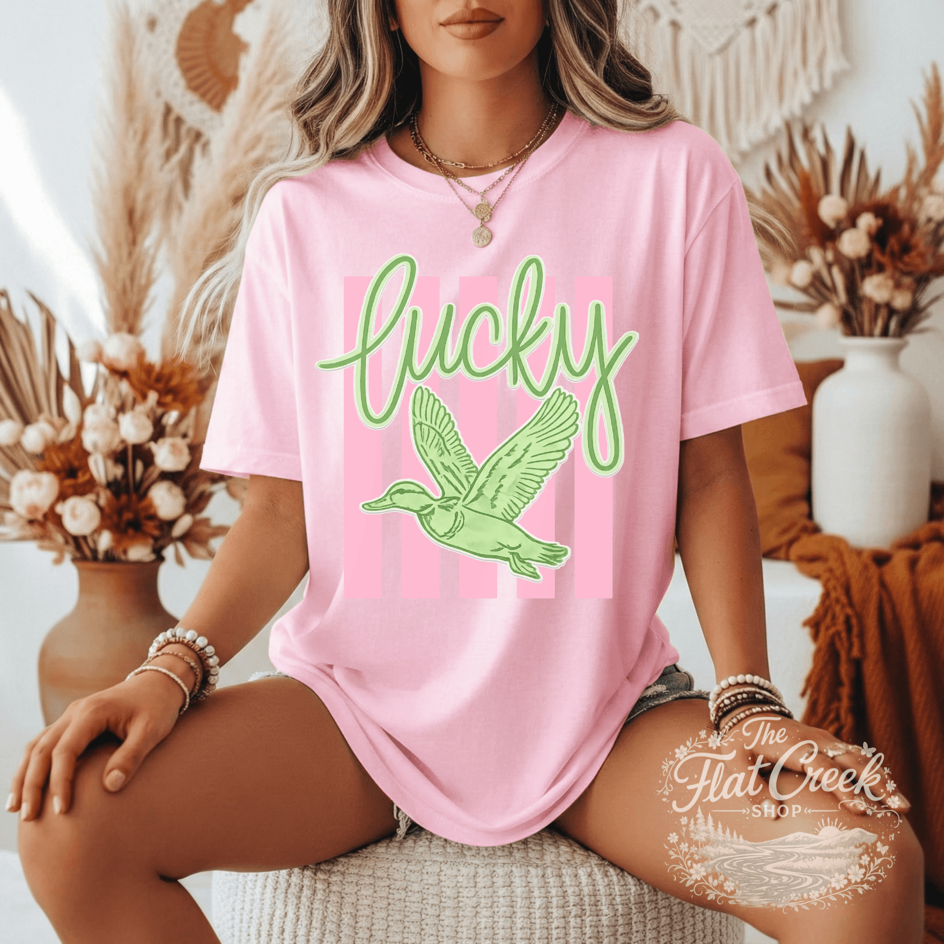 Lucky Duck Graphic Tee | Funny Southern Shirt | Comfort Colors Style | The Flat Creek ShopSThe Flat Creek Shop LLC