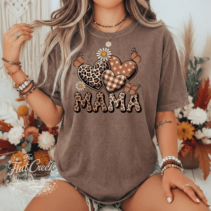 Mama Shirt | Leopard Heart Graphic Tee | Cute Mom Tee | Comfort Colors Style | Mother's Day GiftSThe Flat Creek Shop LLC