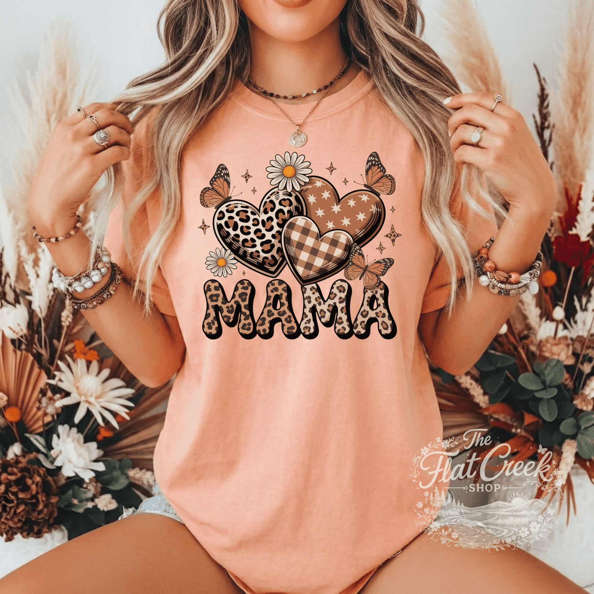 Mama Shirt | Leopard Heart Graphic Tee | Cute Mom Tee | Comfort Colors Style | Mother's Day GiftSThe Flat Creek Shop LLC
