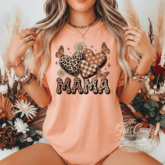 Mama Shirt | Leopard Heart Graphic Tee | Cute Mom Tee | Comfort Colors Style | Mother's Day GiftSThe Flat Creek Shop LLC