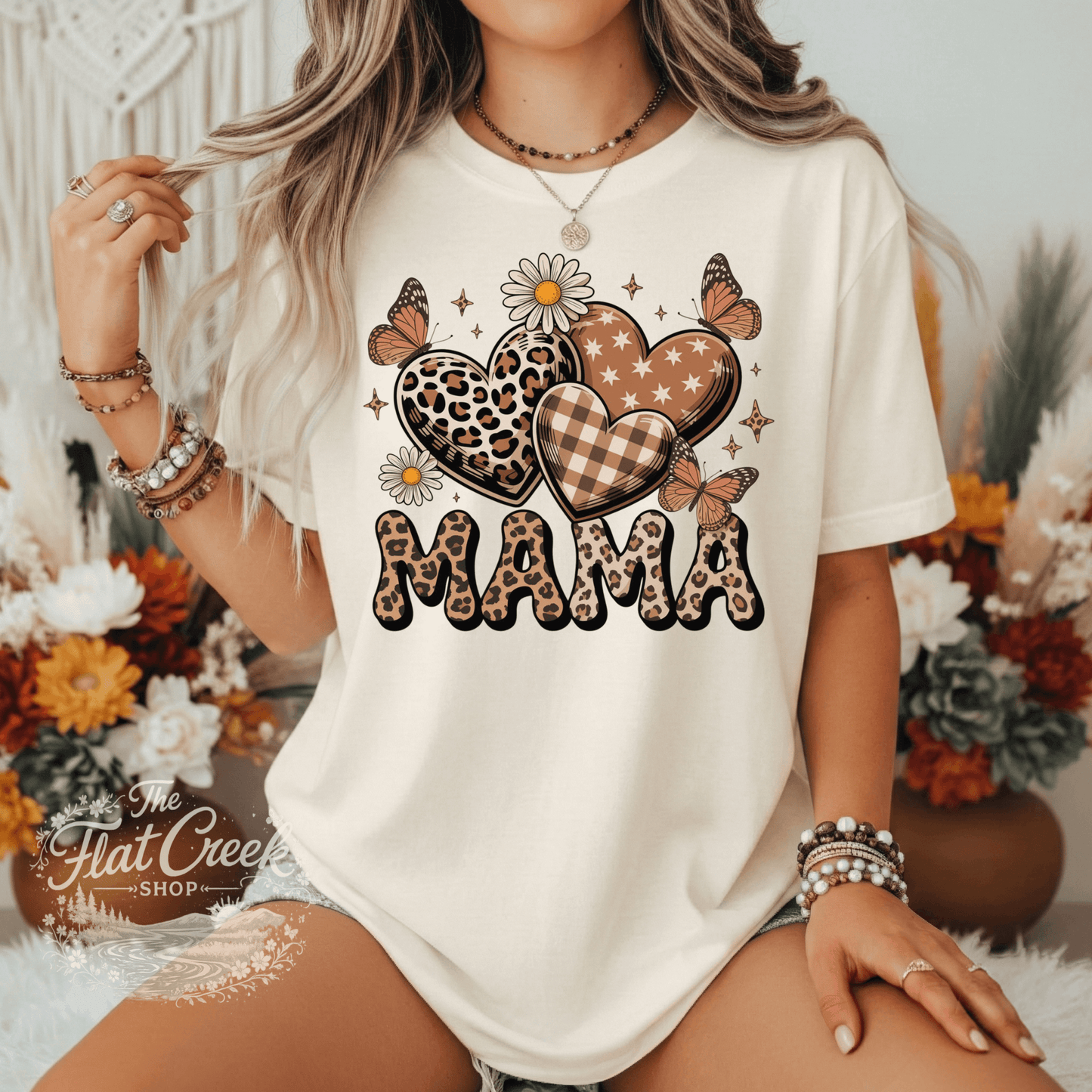 Mama Shirt | Leopard Heart Graphic Tee | Cute Mom Tee | Comfort Colors Style | Mother's Day GiftSThe Flat Creek Shop LLC
