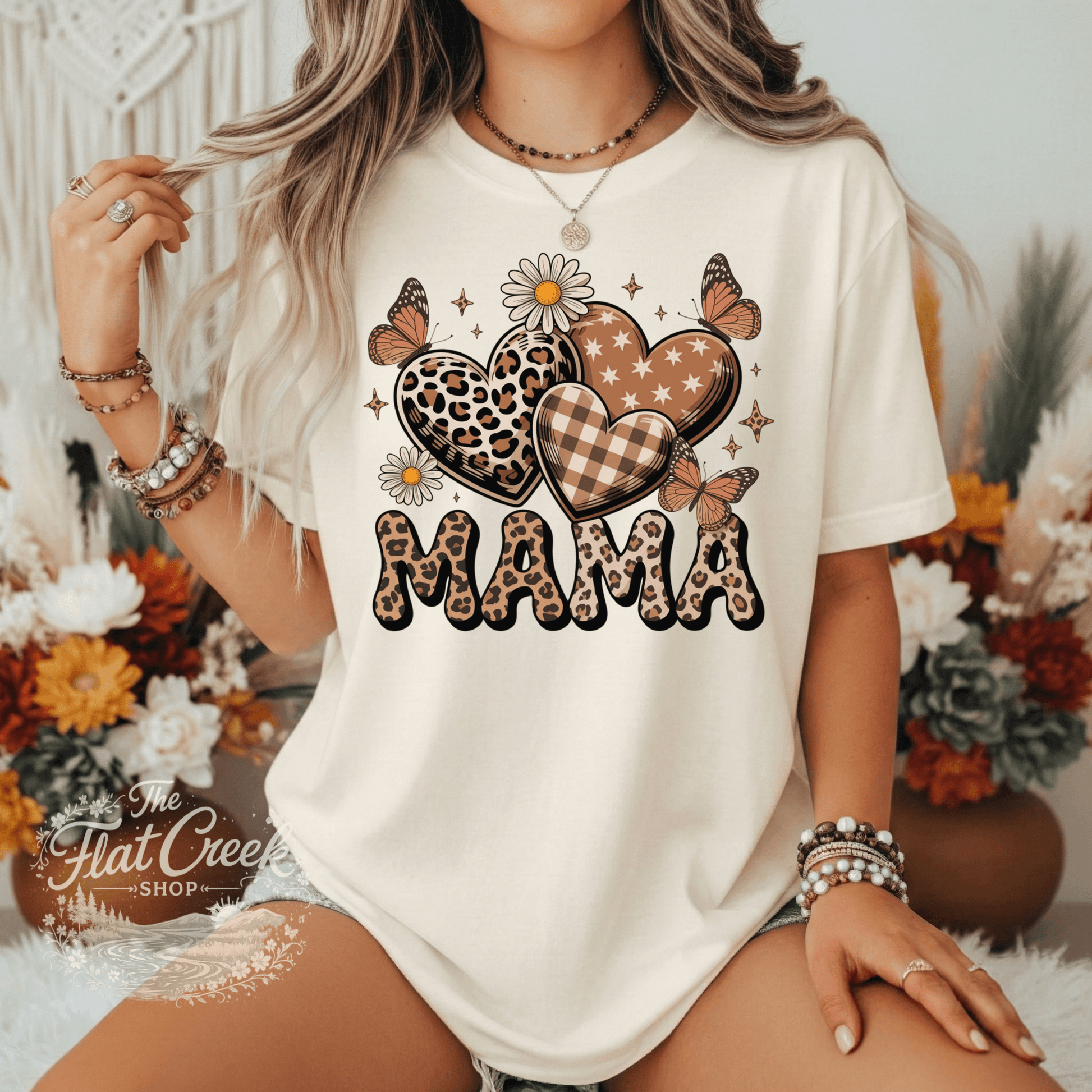 Mama Shirt | Leopard Heart Graphic Tee | Cute Mom Tee | Comfort Colors Style | Mother's Day GiftSThe Flat Creek Shop LLC