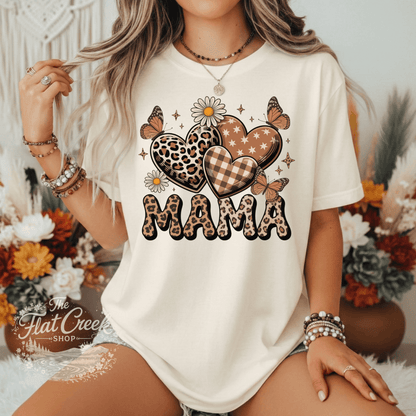 Mama Shirt | Leopard Heart Graphic Tee | Cute Mom Tee | Comfort Colors Style | Mother's Day GiftSThe Flat Creek Shop LLC
