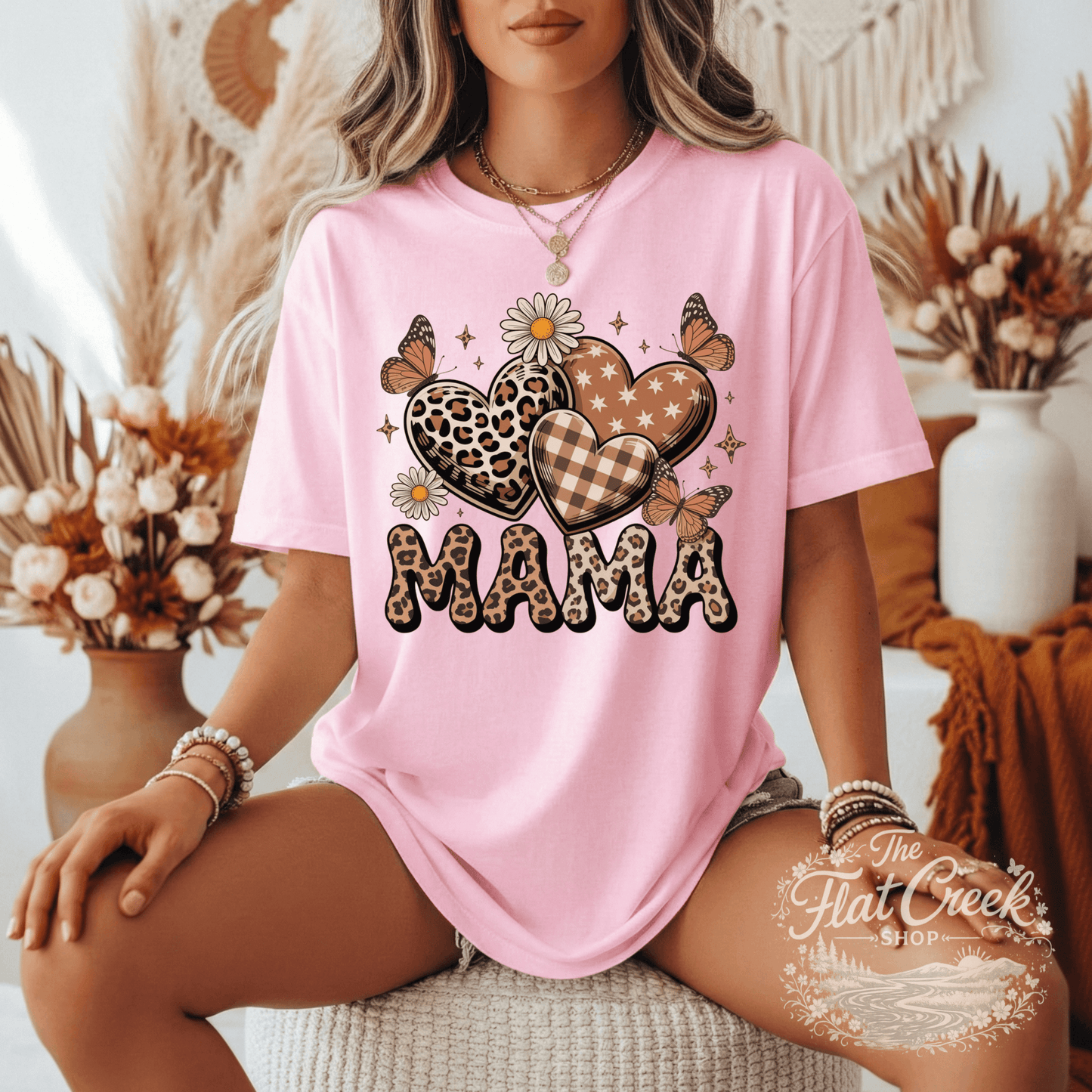 Mama Shirt | Leopard Heart Graphic Tee | Cute Mom Tee | Comfort Colors Style | Mother's Day GiftSThe Flat Creek Shop LLC