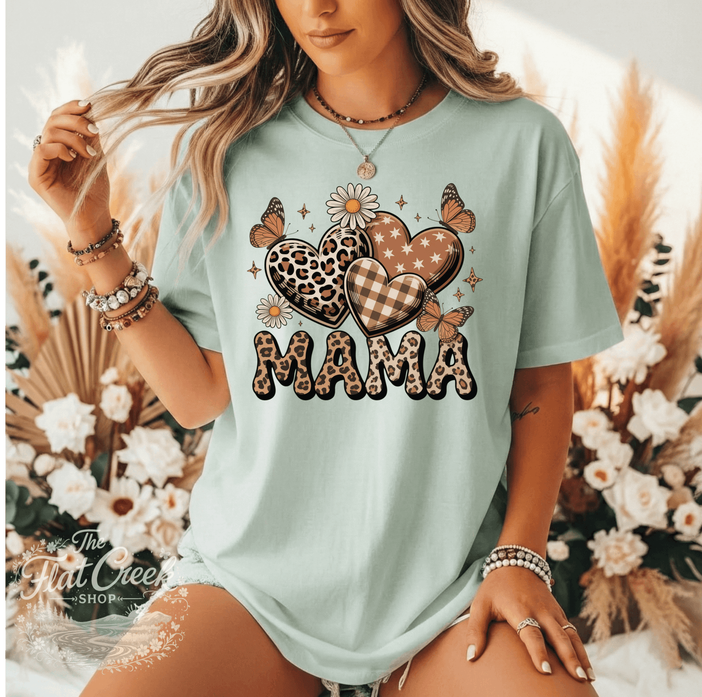 Mama Shirt | Leopard Heart Graphic Tee | Cute Mom Tee | Comfort Colors Style | Mother's Day GiftSThe Flat Creek Shop LLC