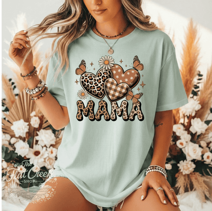 Mama Shirt | Leopard Heart Graphic Tee | Cute Mom Tee | Comfort Colors Style | Mother's Day GiftSThe Flat Creek Shop LLC