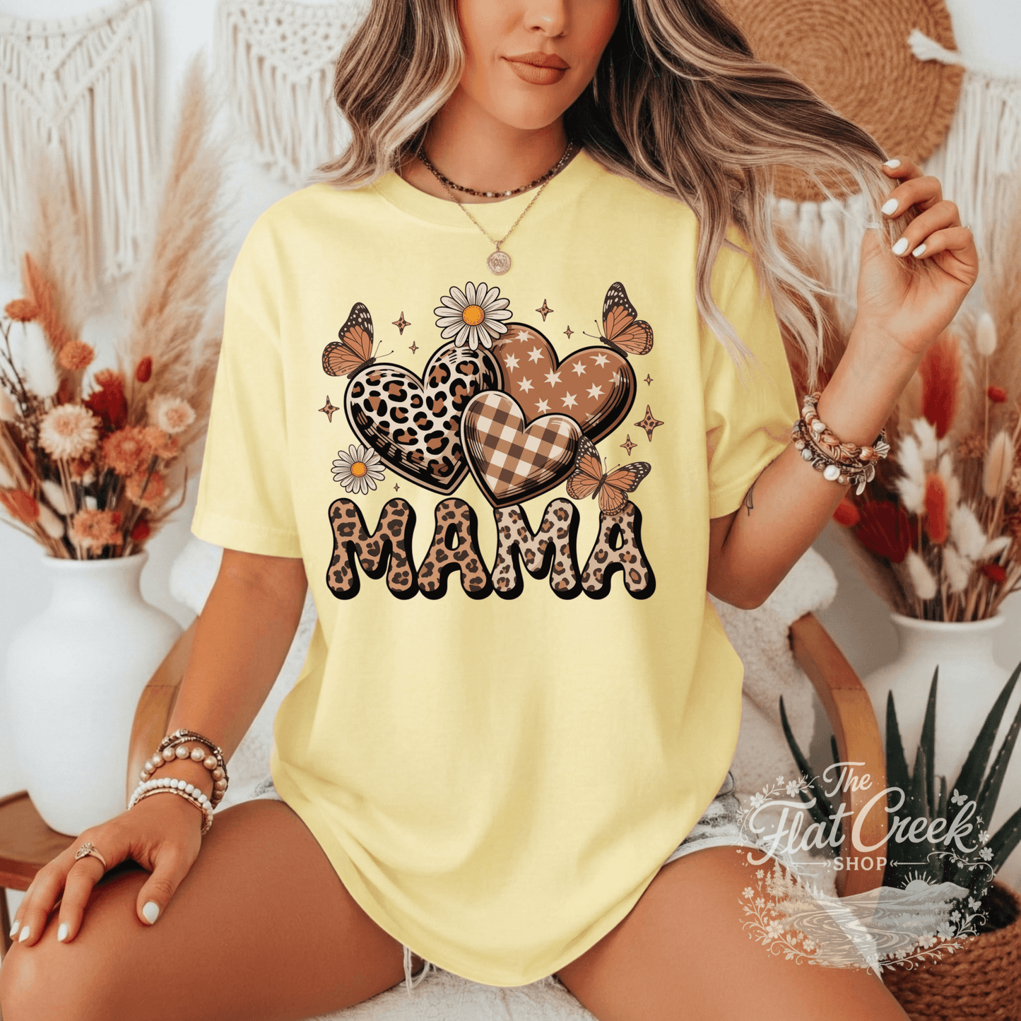 Mama Shirt | Leopard Heart Graphic Tee | Cute Mom Tee | Comfort Colors Style | Mother's Day GiftSThe Flat Creek Shop LLC