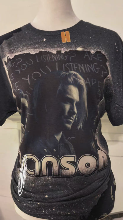 2000s Nostalgic Boy Band Bleached Tee | Retro Off-Shoulder Music Shirt (Copy)